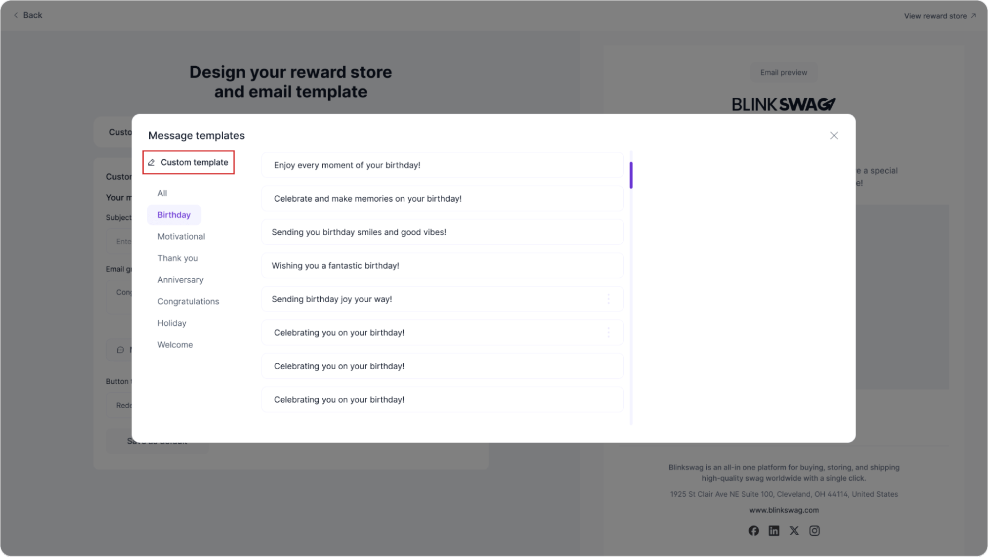 Custom Template Option