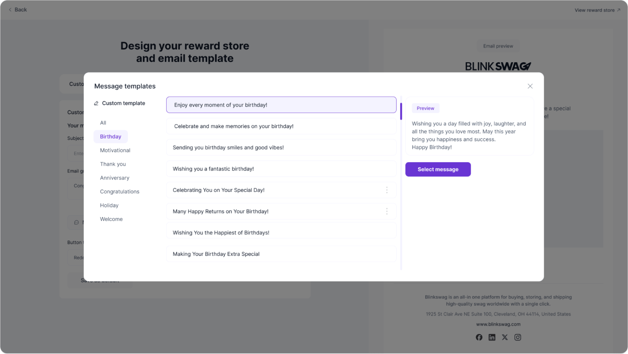 Select Message templates