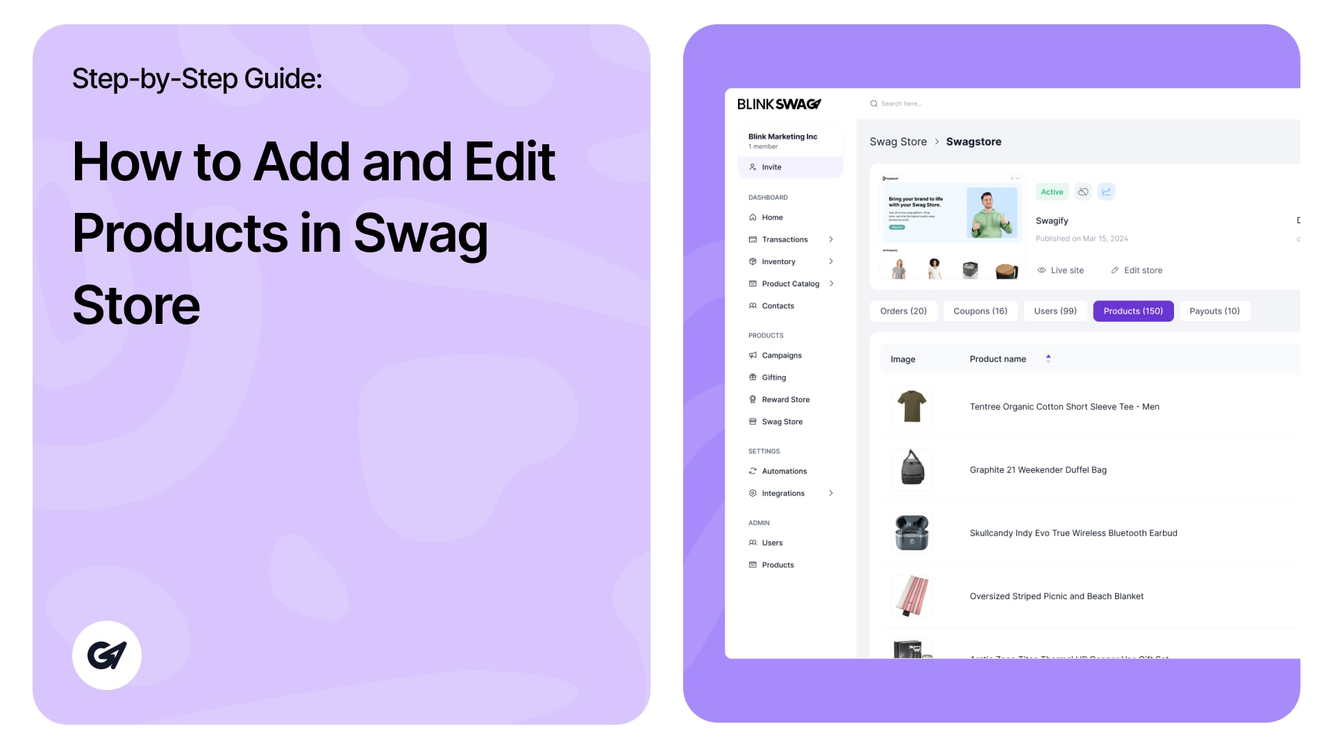 How to Add and Edit Products in Swag Store - BlinkSwag