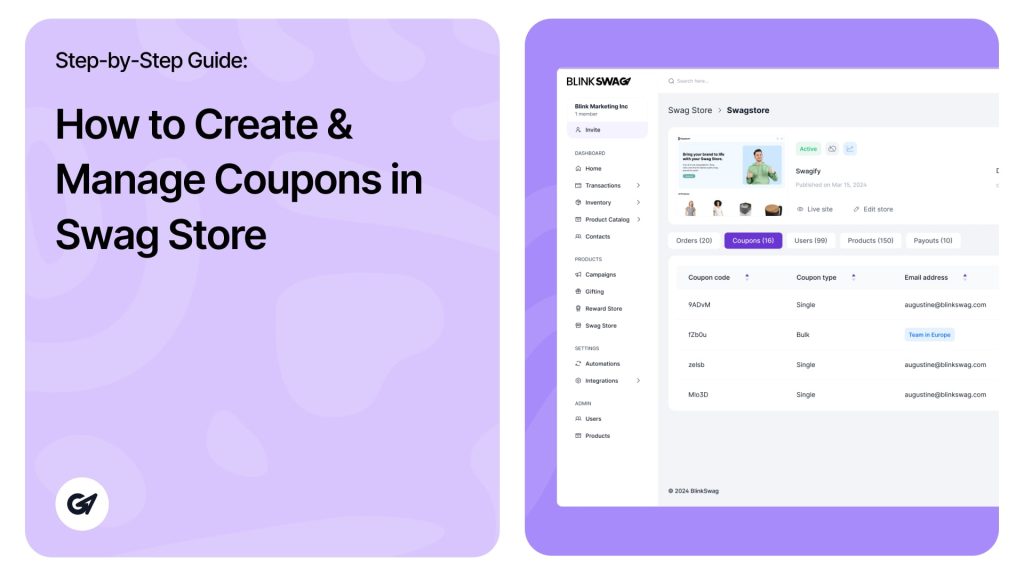 How to Create and Manage Coupons in Swag Store -BlinkSwag