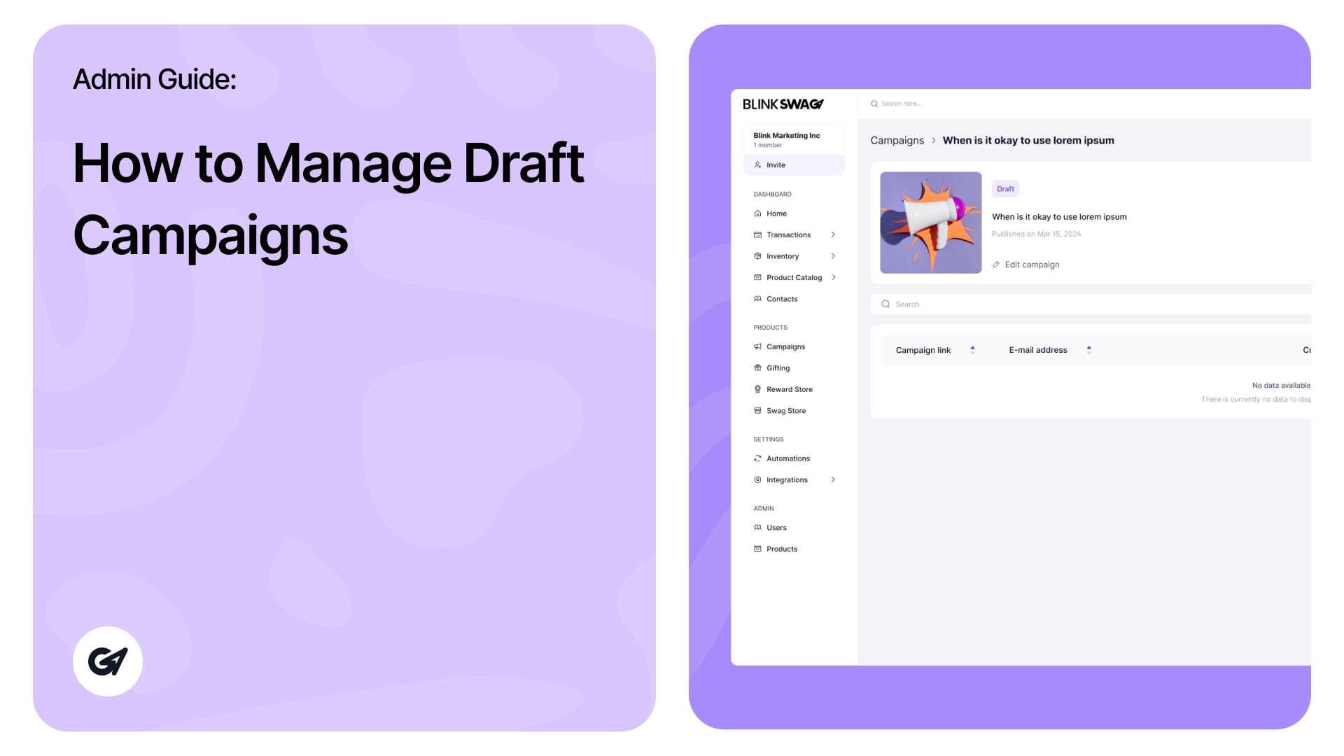 How to Manage Draft Campaigns | Admin Guide