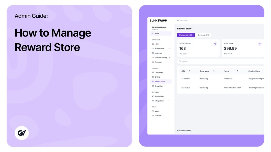 How to Manage Reward Store - BlinkSwag