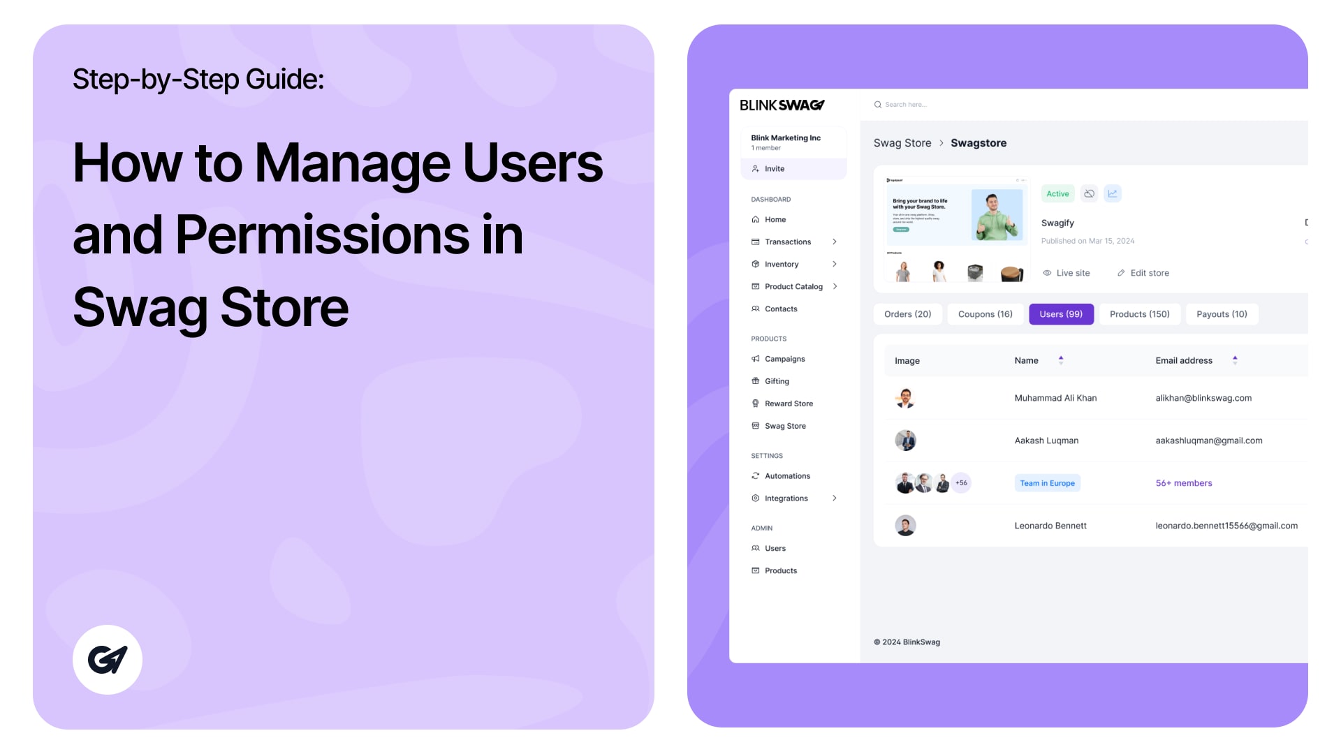 How to Manage Users & Permissions in Swag Store - BlinkSwag