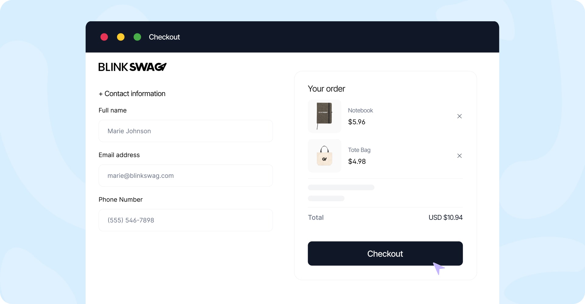 Shipping Swag with BlinkSwag