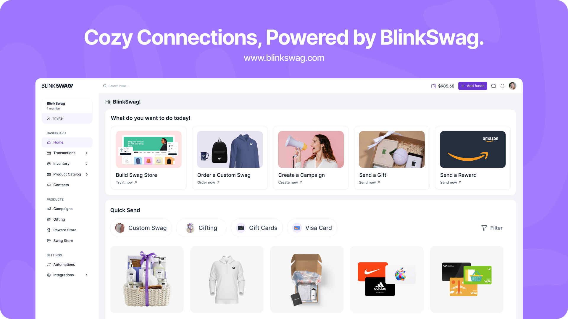 Cozy Connections, Powered by BlinkSwag.