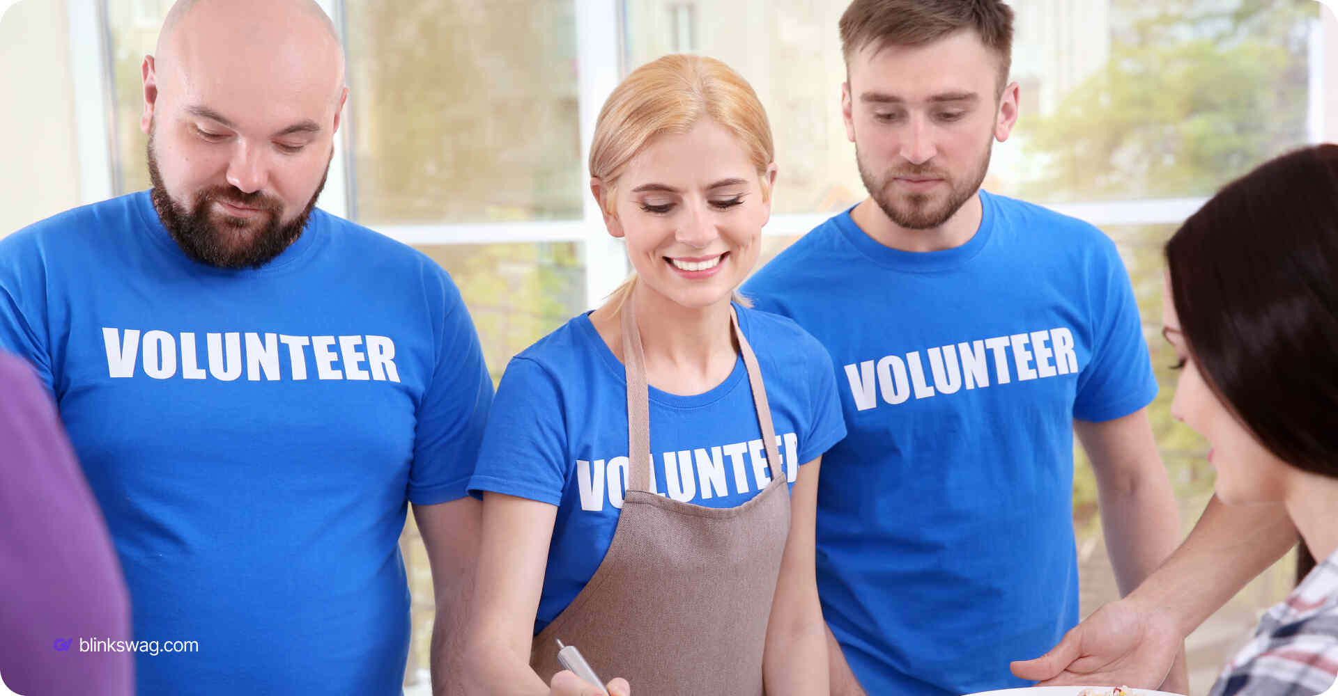 volunteers donating