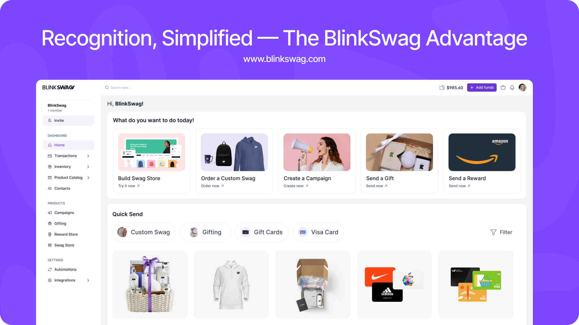 Employee Recognition, Simplified — The BlinkSwag Advantage