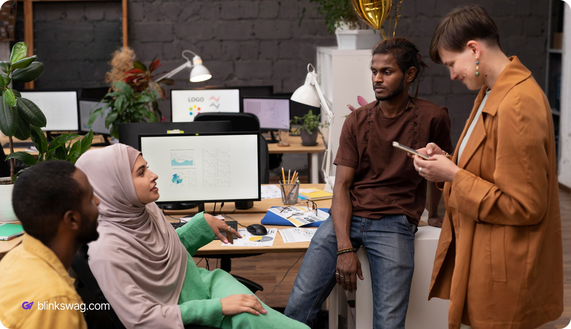 multi cultural employees engaging with each other