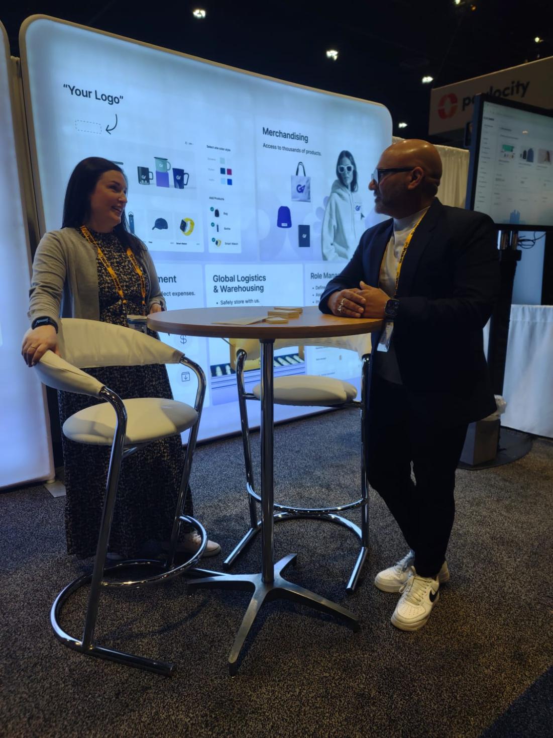 Abhi and Darlene in SHRM24 at BlinkSwag Booth