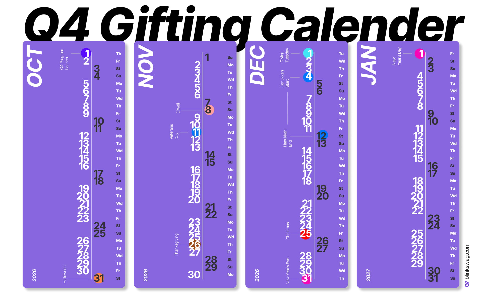 Q4 Gifting Calendar