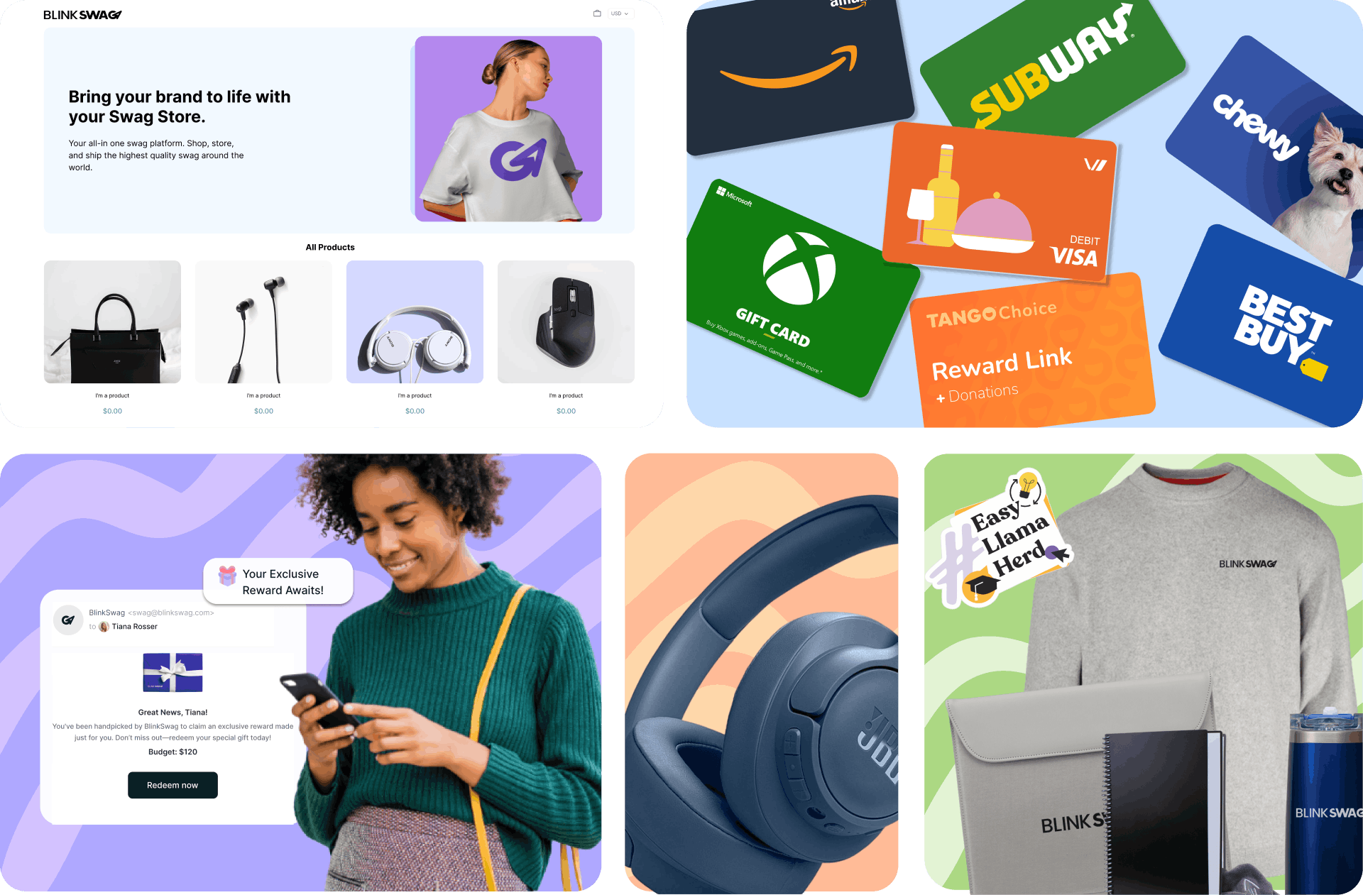 BlinkSwag products collage